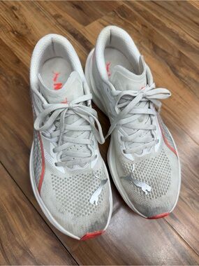 Puma Deviate Nitro 3 Hyrox Women's White & Glowing Red Running Sneakers